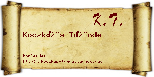 Koczkás Tünde névjegykártya